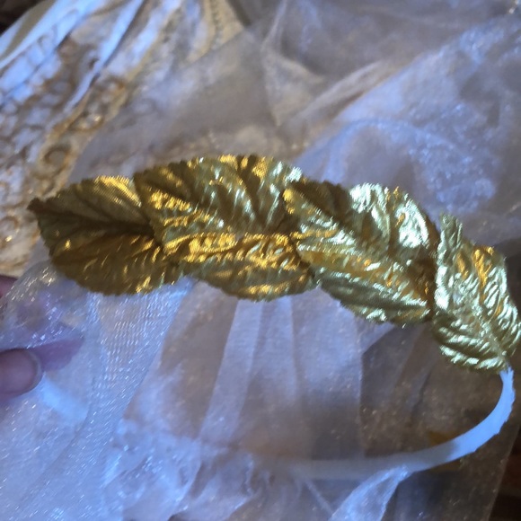 Roman dress with gold leaf laurel headpiece - never worn - stretchy 8 to 12 size - Picture 5 of 7